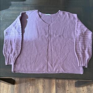 Pink Clover Mauve V-Neck Knit Sweater